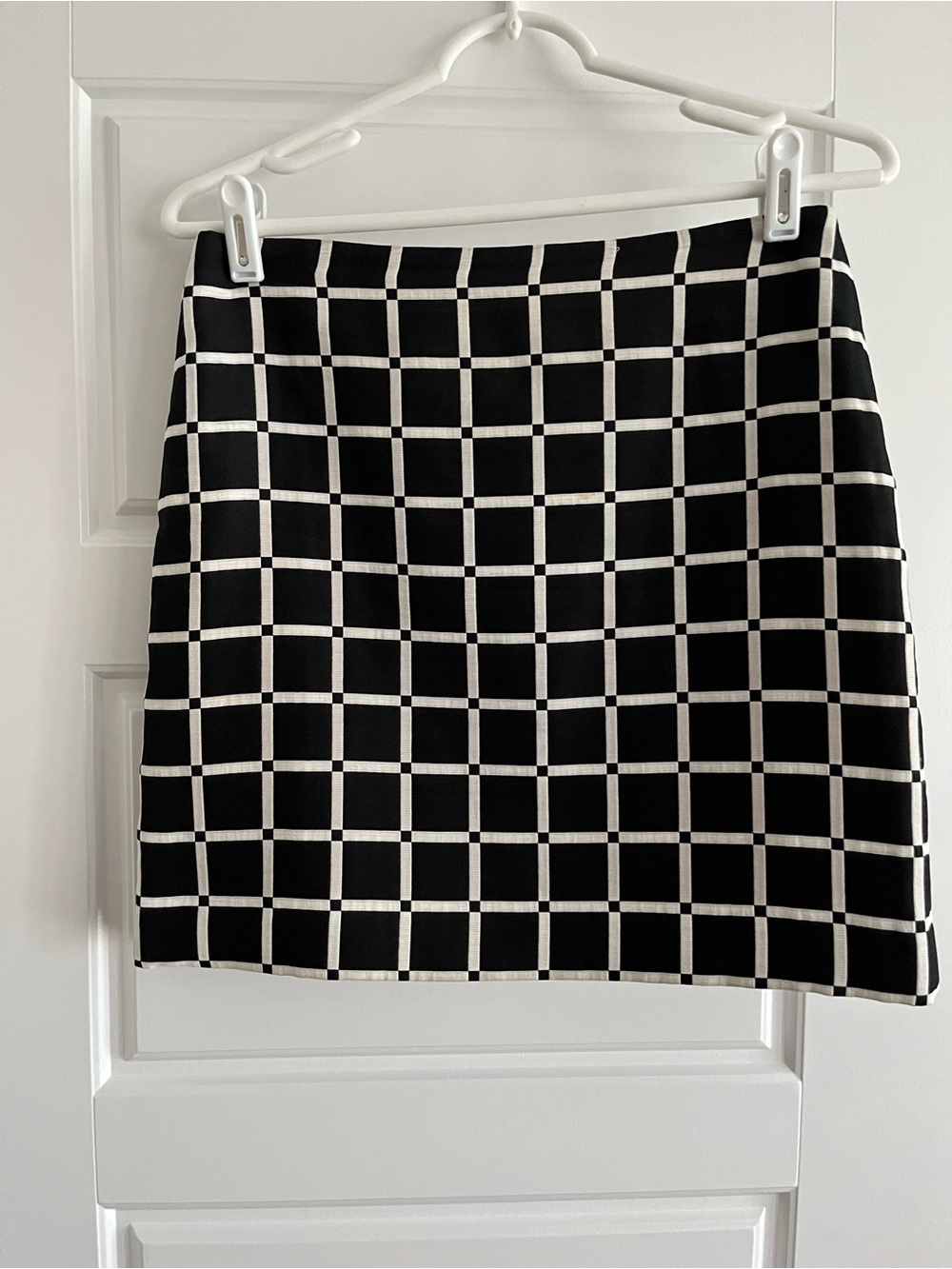 Ann Taylor Black and White Windowpane Mini Skirt